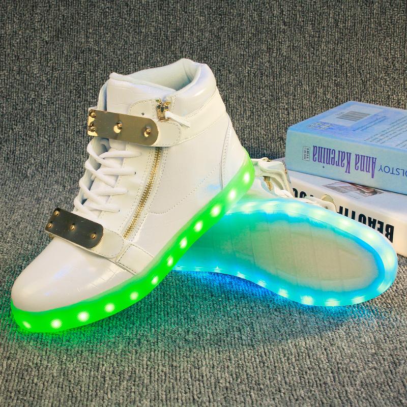 LED Light Up Shoes Boys Girls High Tops Sneakers - kids