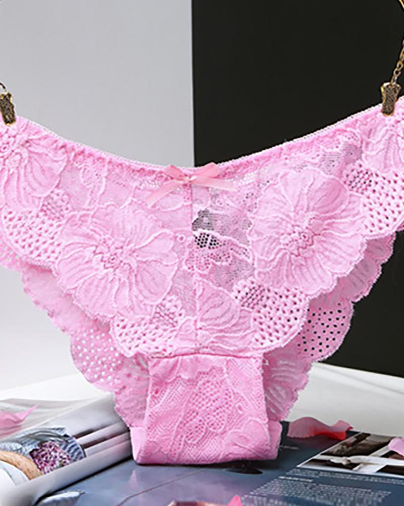 Bowknot Design Crochet Lace Panties